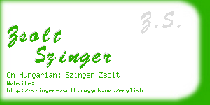 zsolt szinger business card